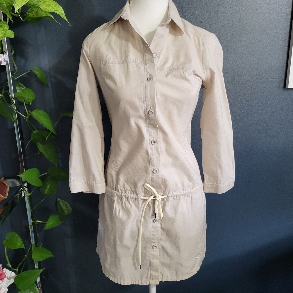 Arc'teryx Blanchard Flax Cotton Tunic Top Tie Waist 3/4 Sleeve XS